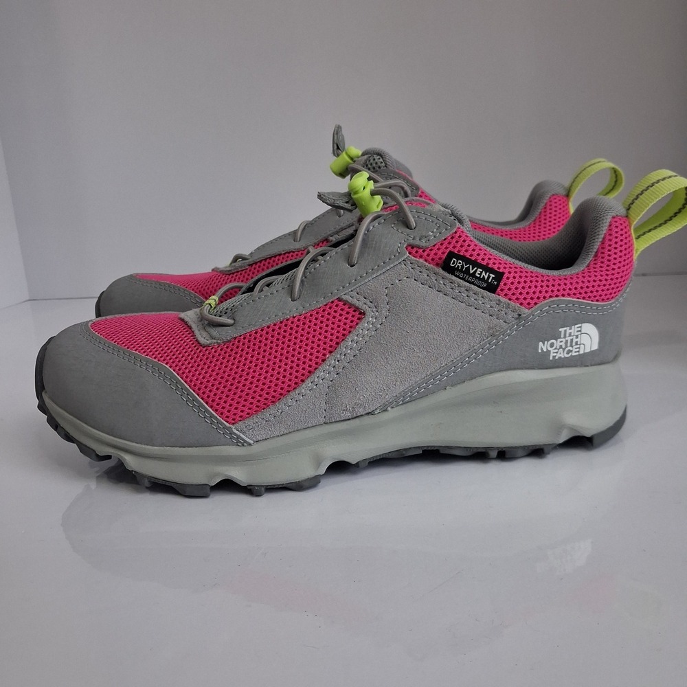 The North jR Hedgehog Hiker DryVent Waterproof Shoes Grey Pink NF0A3FYL Size 5Y